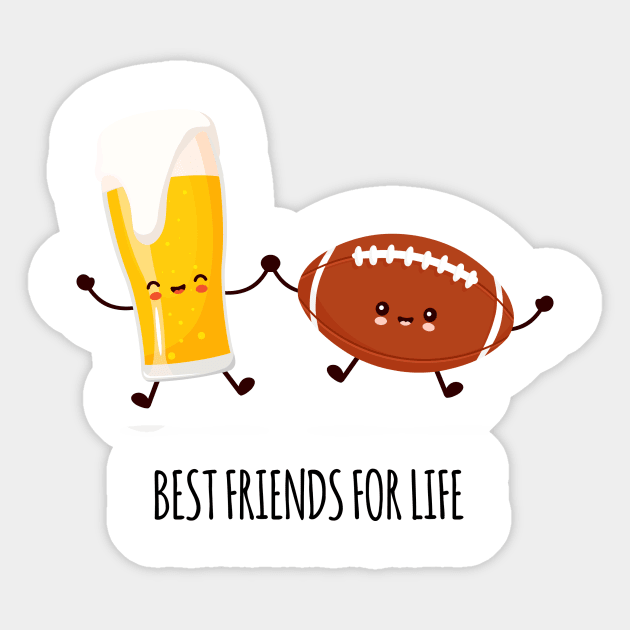 Beer and Football Best Friends Sticker by Printadorable